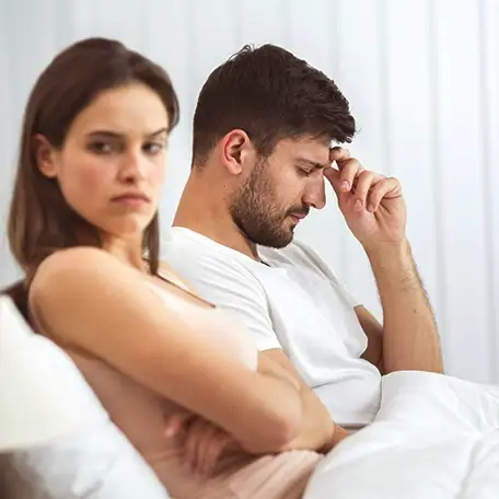 Emotional impact of erectile dysfunction on couples, highlighting the importance of supportive treatment programs.
