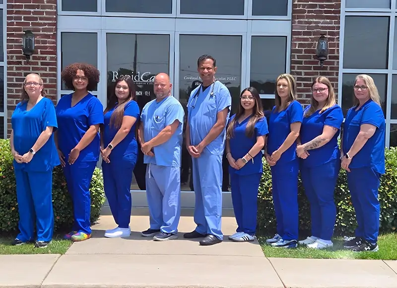 Exterior view of Rapid Care LLC Sanford clinic offering urgent and primary care services.