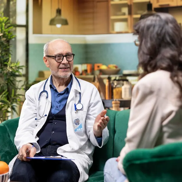 Patient receiving personalized cancer screening guidance from a healthcare provider at Rapid Care in Sanford NC.